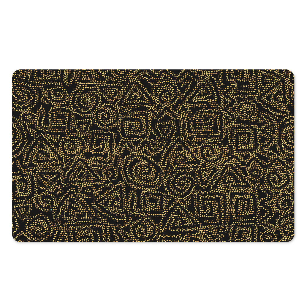 Black And Gold African Afro Print Polyester Doormat