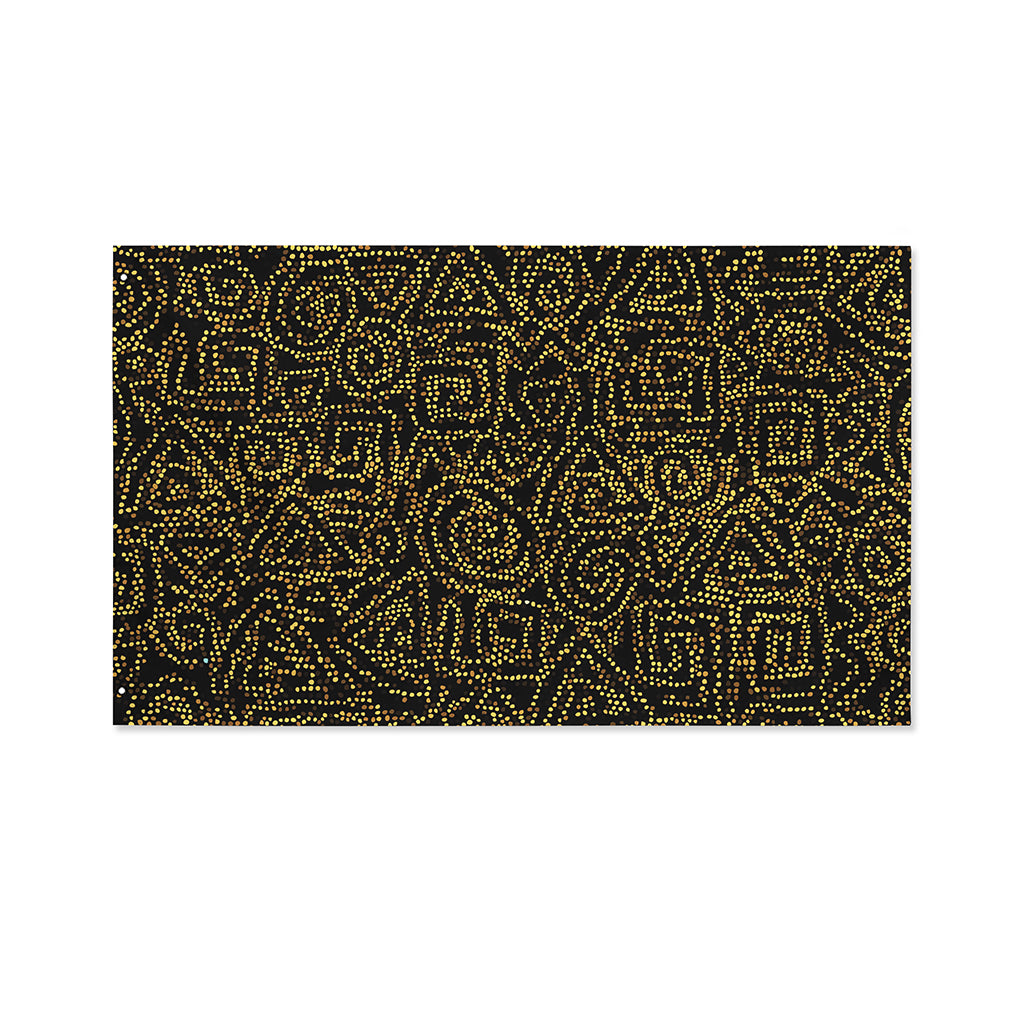 Black And Gold African Afro Print Polyester Flag