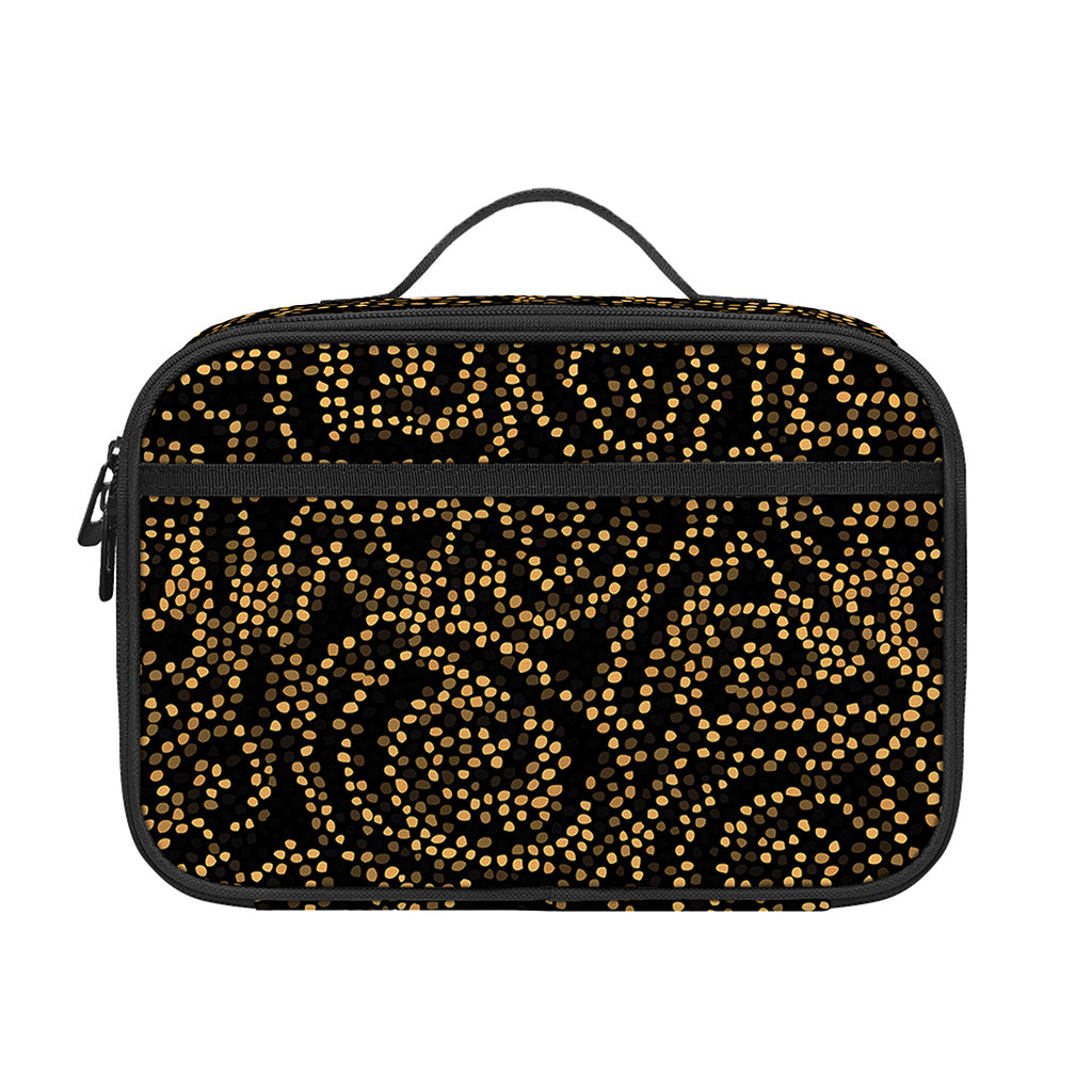 Black And Gold African Afro Print Portable Lunch Bag