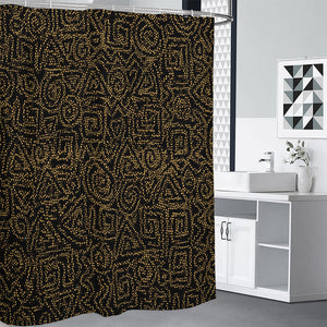 Black And Gold African Afro Print Premium Shower Curtain