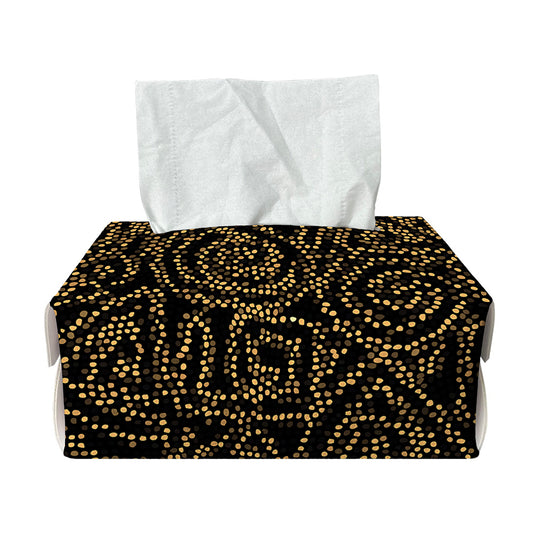 Black And Gold African Afro Print Rectangle Tissue Box Cover