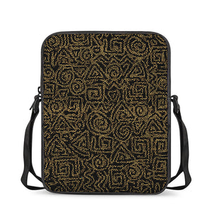 Black And Gold African Afro Print Rectangular Crossbody Bag