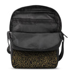 Black And Gold African Afro Print Rectangular Crossbody Bag