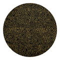 Black And Gold African Afro Print Round Blanket