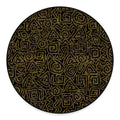 Black And Gold African Afro Print Round Floor Mat
