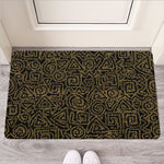 Black And Gold African Afro Print Rubber Doormat