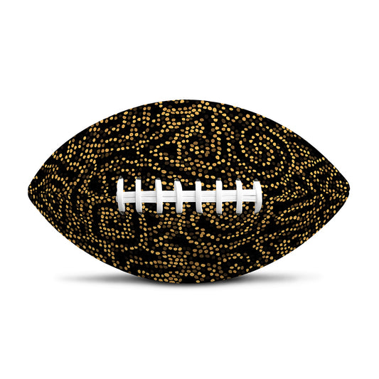 Black And Gold African Afro Print Rugby Ball