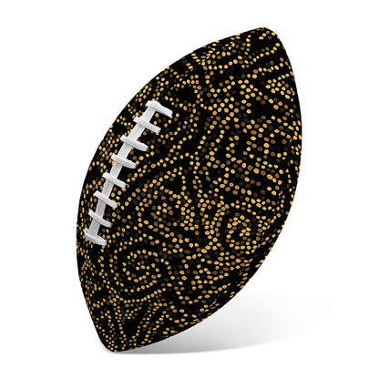 Black And Gold African Afro Print Rugby Ball