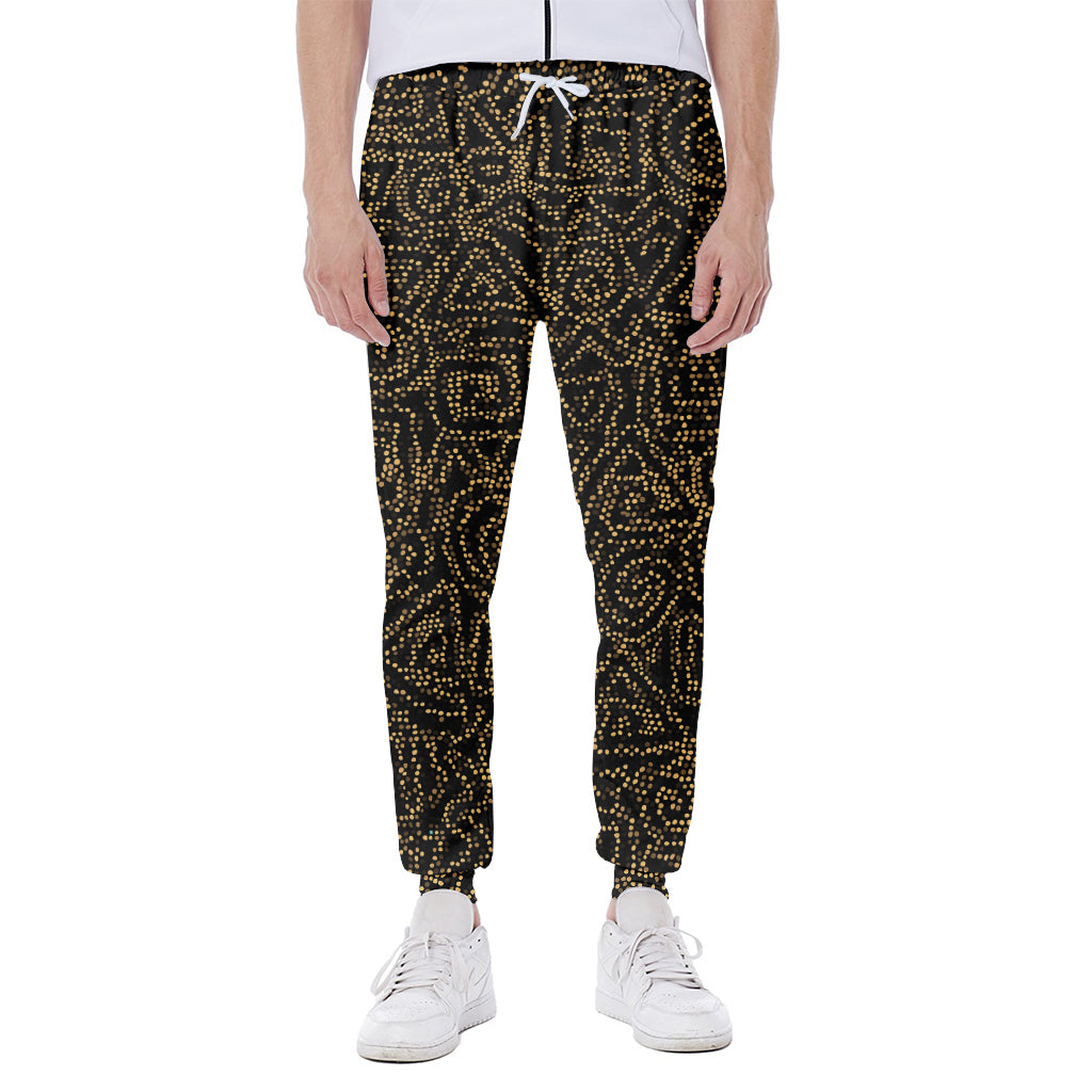 Black And Gold African Afro Print Scuba Joggers