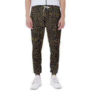 Black And Gold African Afro Print Scuba Joggers