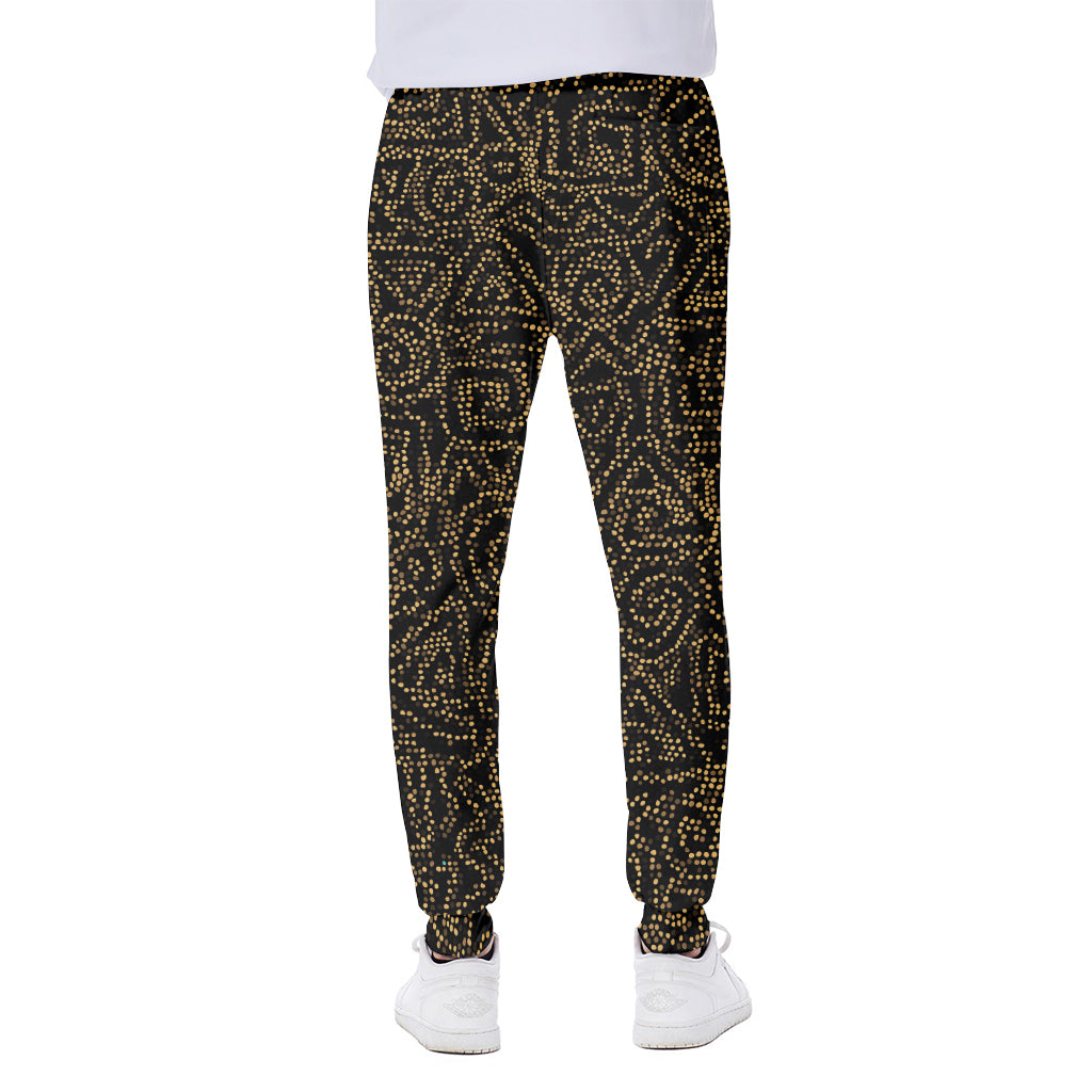 Black And Gold African Afro Print Scuba Joggers