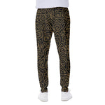 Black And Gold African Afro Print Scuba Joggers