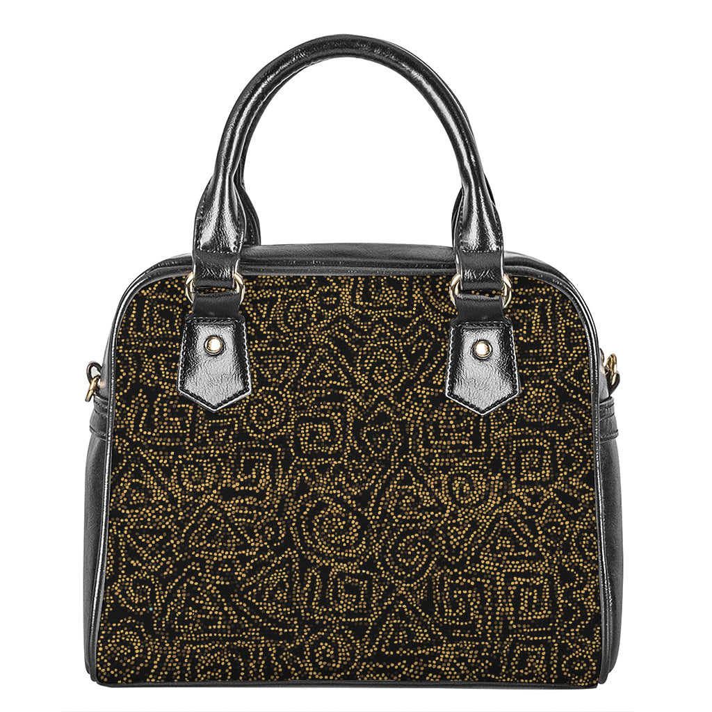 Black And Gold African Afro Print Shoulder Handbag
