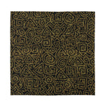 Black And Gold African Afro Print Silk Bandana