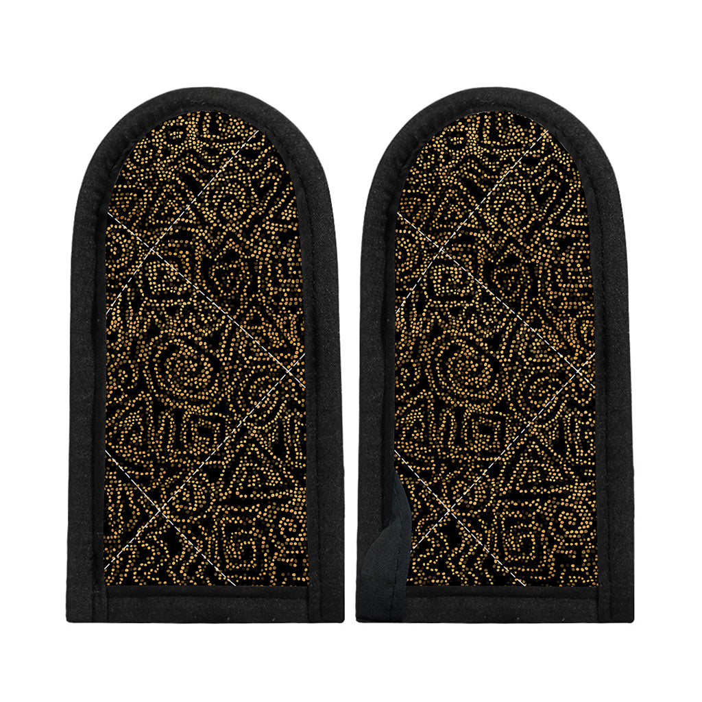 Black And Gold African Afro Print Skillet Handle Cover