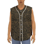 Black And Gold African Afro Print Sleeveless Baseball Jersey