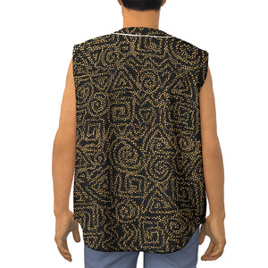 Black And Gold African Afro Print Sleeveless Baseball Jersey