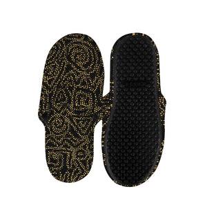 Black And Gold African Afro Print Slippers