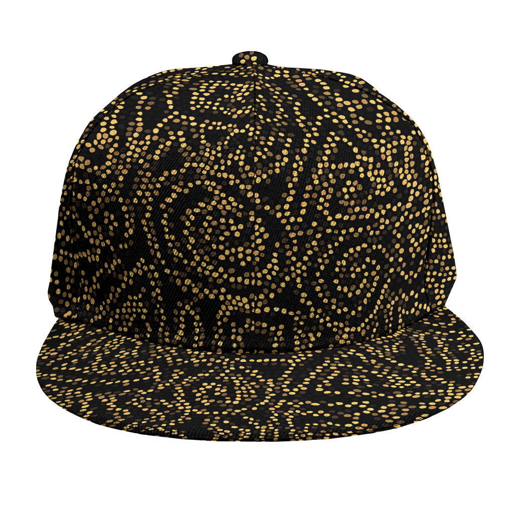 Black And Gold African Afro Print Snapback Cap