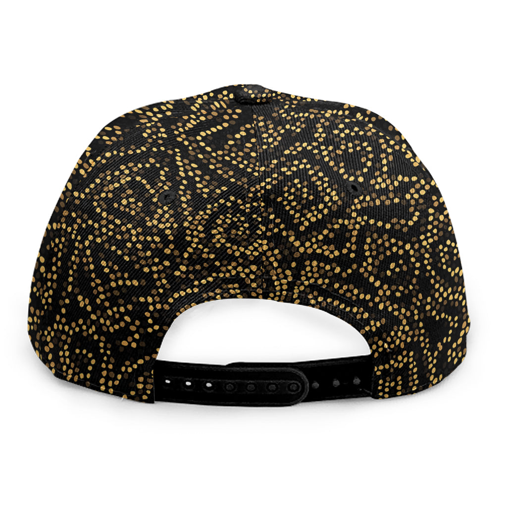 Black And Gold African Afro Print Snapback Cap