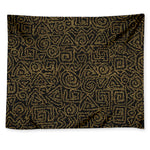 Black And Gold African Afro Print Tapestry