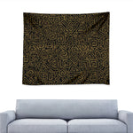 Black And Gold African Afro Print Tapestry