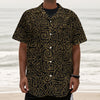 Black And Gold African Afro Print Textured Short Sleeve Shirt