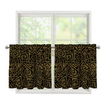 Black And Gold African Afro Print Tier Curtains