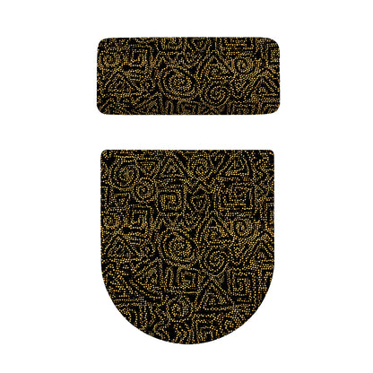 Black And Gold African Afro Print Toilet Lid And Tank Cover Set