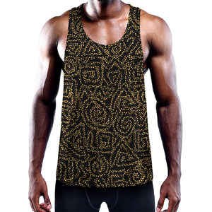 Black And Gold African Afro Print Training Tank Top