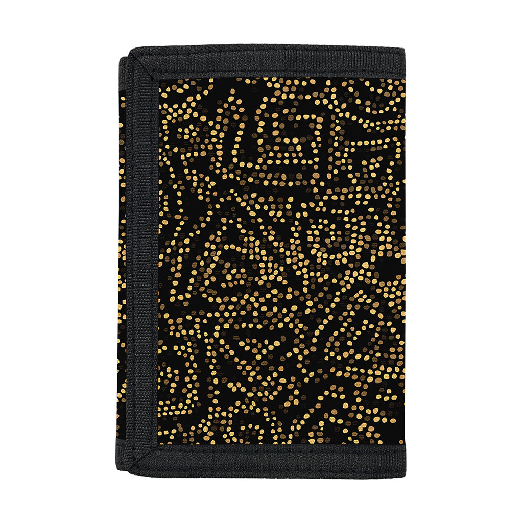 Black And Gold African Afro Print Trifold Wallet