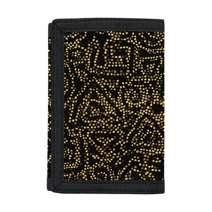 Black And Gold African Afro Print Trifold Wallet