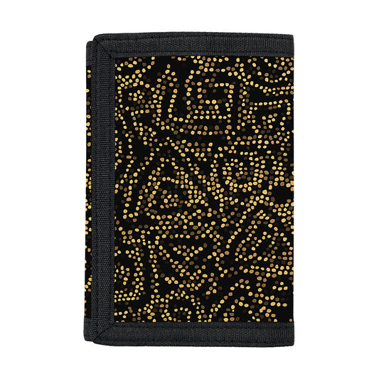 Black And Gold African Afro Print Trifold Wallet