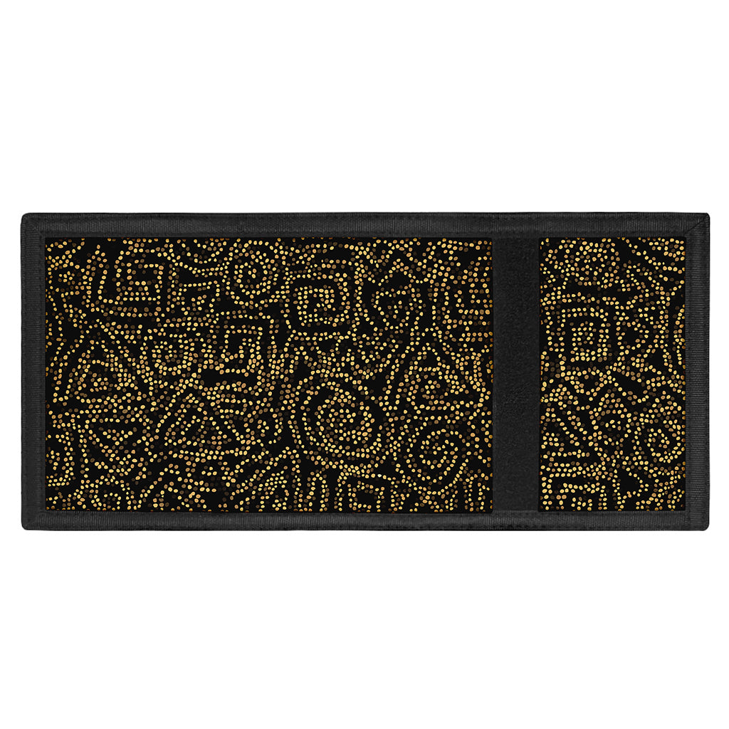 Black And Gold African Afro Print Trifold Wallet