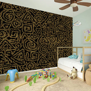 Black And Gold African Afro Print Wall Sticker