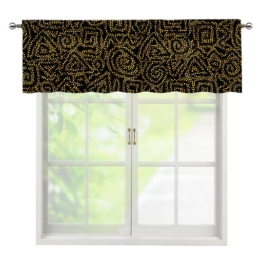 Black And Gold African Afro Print Window Valance