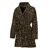 Black And Gold African Afro Print Women's Bathrobe