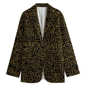 Black And Gold African Afro Print Women's Blazer