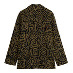 Black And Gold African Afro Print Women's Cotton Blazer