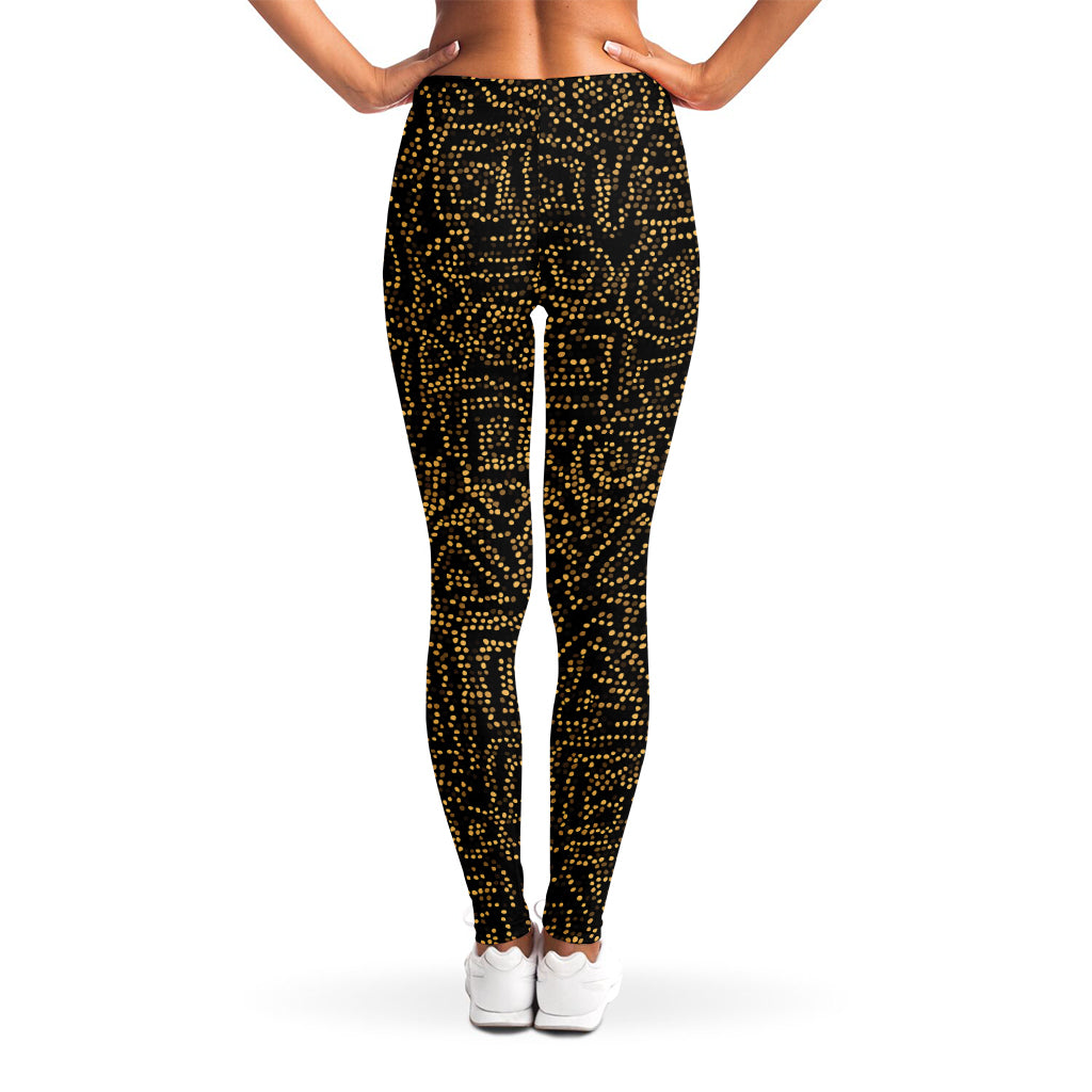 Black And Gold African Afro Print Women's Leggings