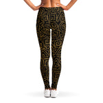 Black And Gold African Afro Print Women's Leggings