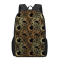Black And Gold Celestial Pattern Print 17 Inch Backpack