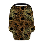 Black And Gold Celestial Pattern Print Baby Seat Cover