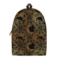 Black And Gold Celestial Pattern Print School Backpack