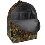 Black And Gold Celestial Pattern Print Backpack