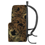 Black And Gold Celestial Pattern Print Backpack