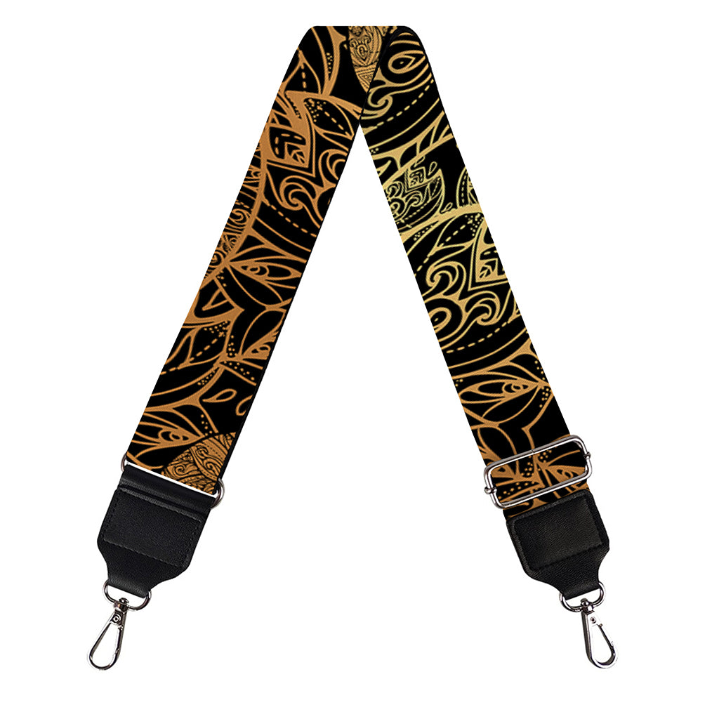 Black And Gold Celestial Pattern Print Bag Strap