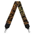 Black And Gold Celestial Pattern Print Bag Strap