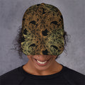 Black And Gold Celestial Pattern Print Baseball Cap
