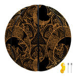 Black And Gold Celestial Pattern Print Basketball
